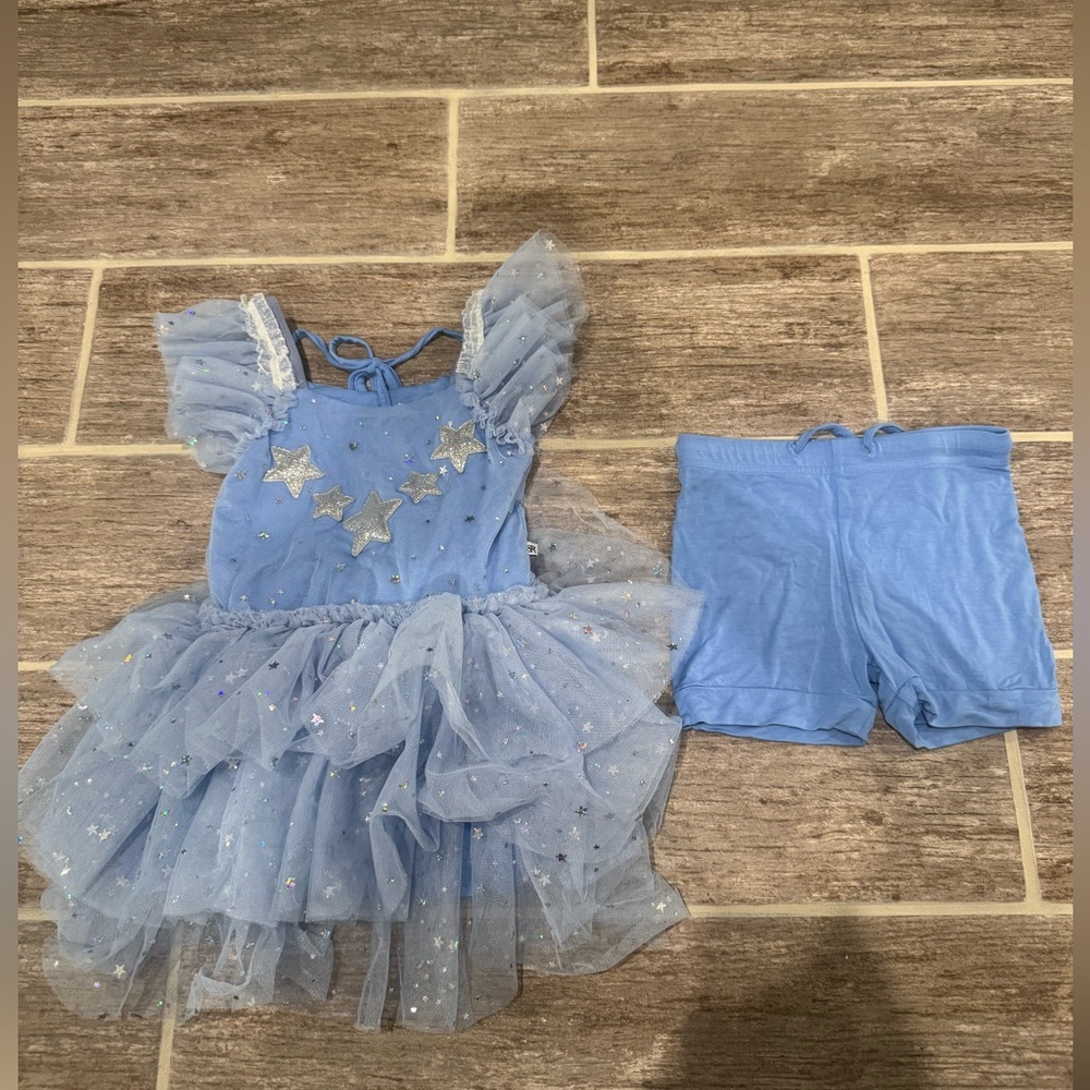 BUMS & ROSES STARLIGHT PRINCESS TULLE TUTU DRESS STARS GLITTER RUFFLE - Picture 2 of 4